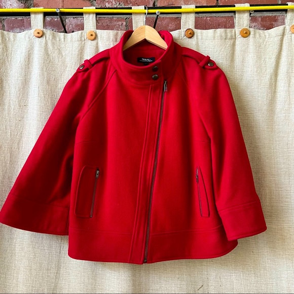 Tribal stunning! Front zip 3/4 sleeve wool jacket 10 - Picture 1 of 11